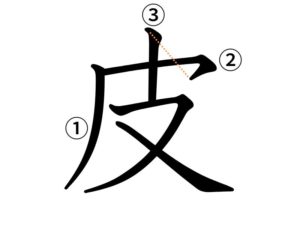 皮の筆順